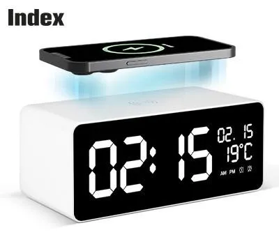 INDEX 15W 고속무선충전 캘린더 알람시계무선충전