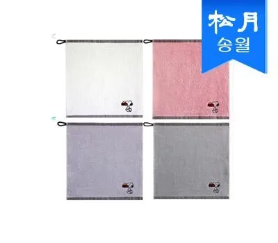 송월 스누피 블럭블랙34 고리수건 핸드타월