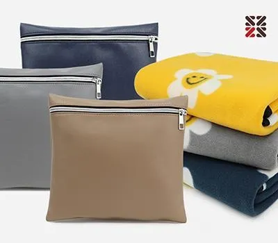 스마일 미니클러치쿠션담요