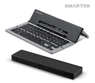 스마텍 4단 접이식 휴대용 블루투스 키보드 파우치포함
